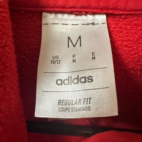 Adidas Kids Red Hoodie with Blue Logo - Picture 3 of 9